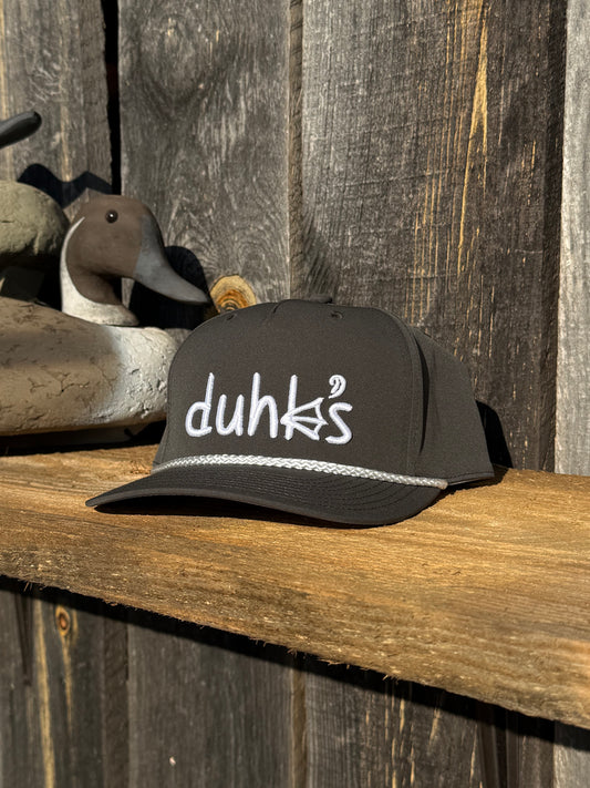 Green embroidered duhk's logo hat. Snap back Richardson 258